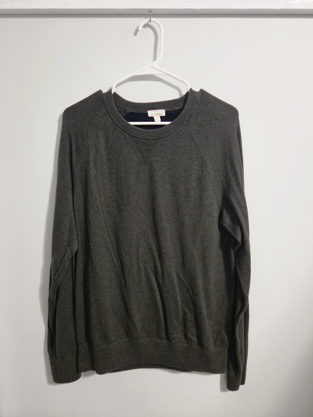 Men's GAP COTTON/CASHMERE Crewneck Sweater - Dark Olive Green